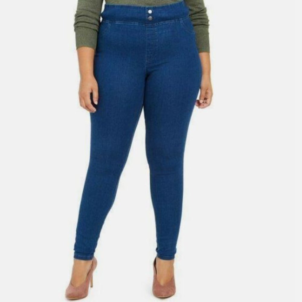 HUE Womens Classic Smooth Denim Leggings, CLASSIC INDIGO WASH, Size XXL